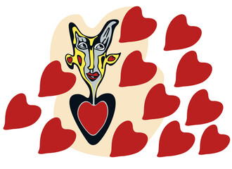 An illustration on the theme of humor and love.