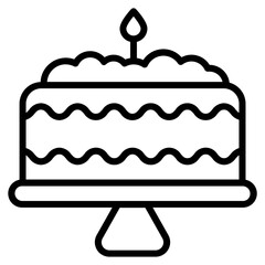 illustration of a cake with candle