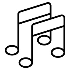 music notes line icon