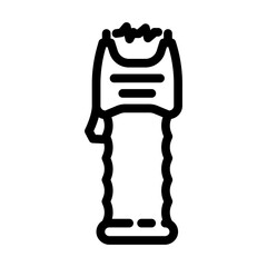 taser weapon military line icon vector. taser weapon military sign. isolated contour symbol black illustration