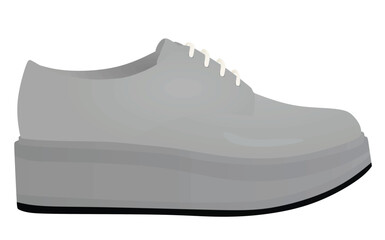 Grey platform shoe. vector illustration
