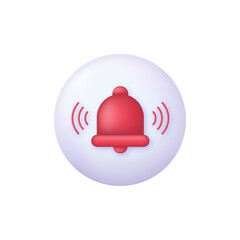 3D SOS Emergency icon. Emergency bell. Emergency alarm. SOS help service.