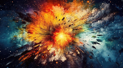 an epic explosion wallpaper, powder style, ai generated image