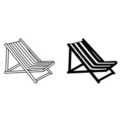 Beach chair icons. Beach Chair Vector Illustration on a White Background