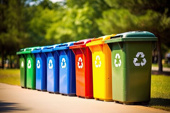 multiple recycling bins