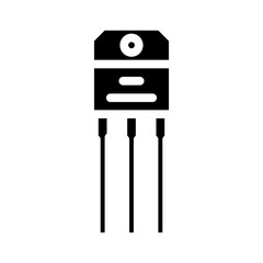 transistor electronic component glyph icon vector. transistor electronic component sign. isolated symbol illustration