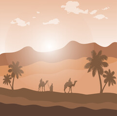 Fototapeta na wymiar desert nature landscape vector illustration design template