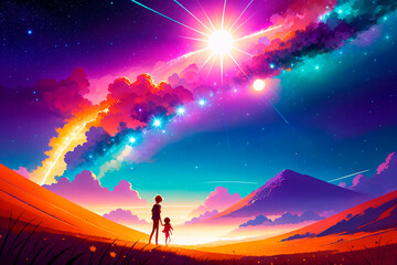 Fototapeta premium Generative concept art illustration. Generative ai.