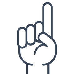 hand with index finger icon. flat vector illustration.