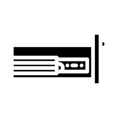 drawer slide hardware furniture fitting glyph icon vector. drawer slide hardware furniture fitting sign. isolated symbol illustration