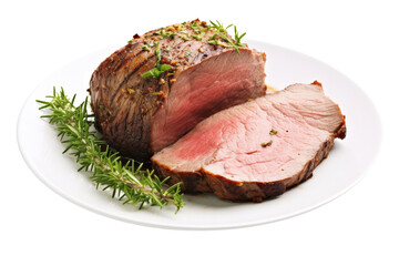 Delicious Roast Beef and Potatoes Isolated on a Transparent Background. Generative AI