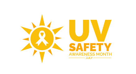 UV Safety Awareness Month background, banner, poster and card design template celebrated in july.