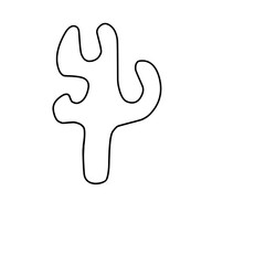 Boho Cactus Outline Illustration