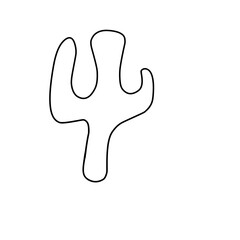 Boho Cactus Outline Illustration
