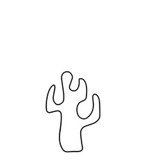 Boho Cactus Outline Illustration