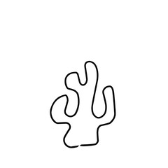 Boho Cactus Outline Illustration