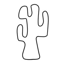 Boho Cactus Outline Illustration