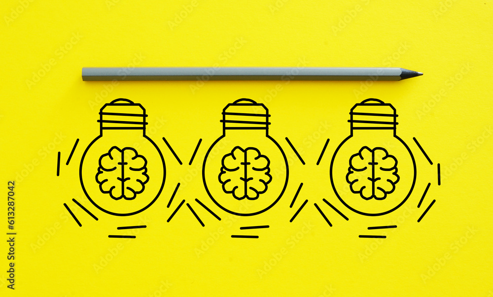 Aufkleber brainstorming ideas to work business meeting brainstorm is shown using the picture of light bulbs