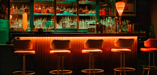 an image of bar stools in a dark bar