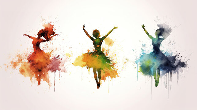 a beautiful watercolor inspired ballet poster wallpaper, ai generated image