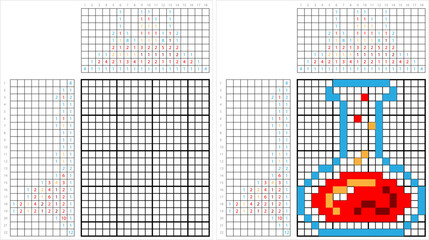 Beaker Icon Nonogram Pixel Art M_2306001