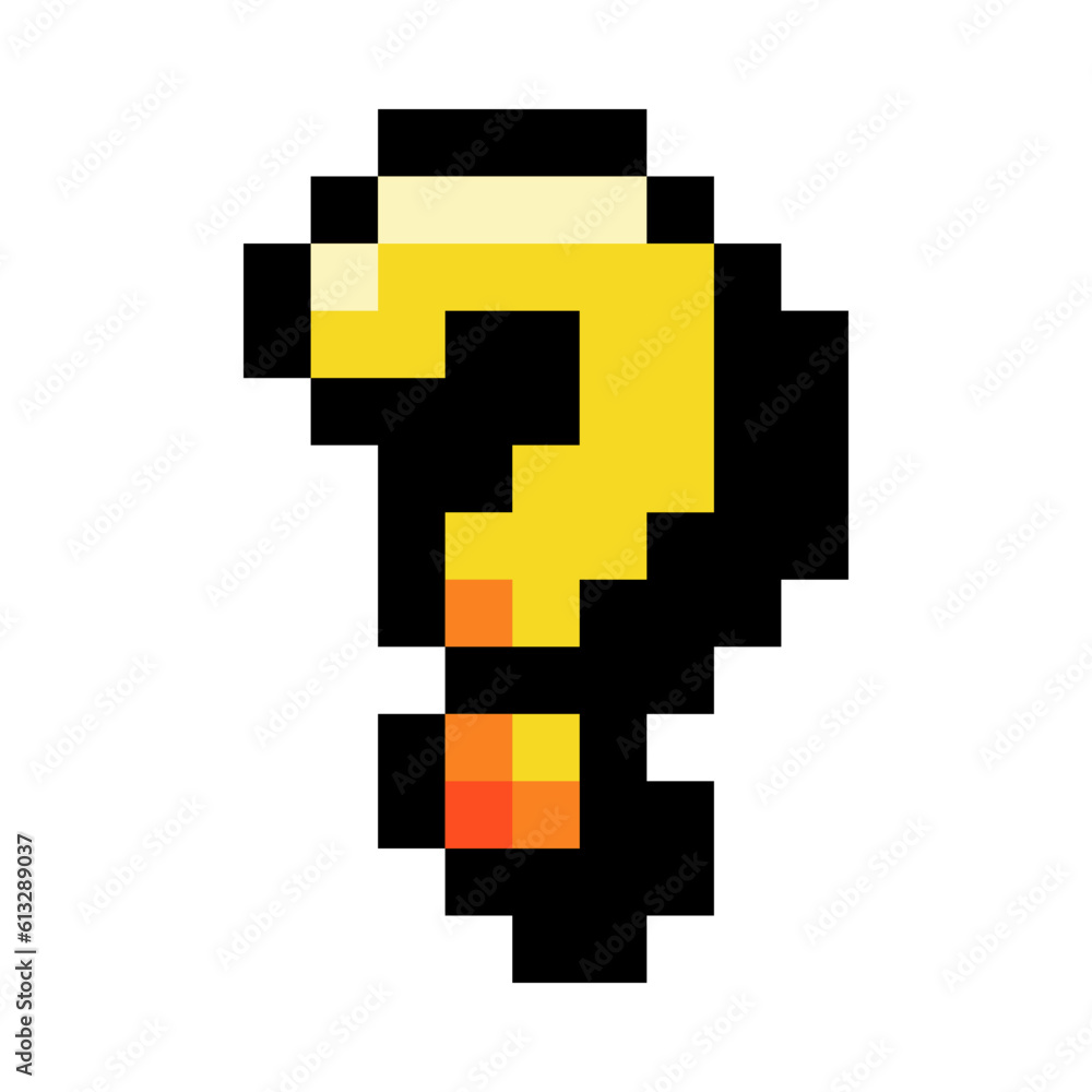 Fototapete pixel 8 bit question or interrogation mark vector illustration