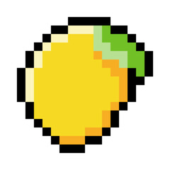 Obraz premium Pixel 8-bit Lemon Object as Video Game Style Element Vector Illustration