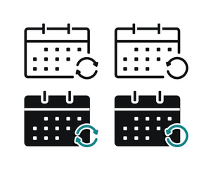 Calendar refresh icon. Illustration vector