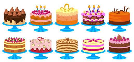 Big set of birthday cake