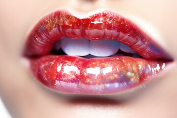 Woman Lips Closeup, Red Lipstick Makeup, Beautiful Mouth Make-Up, Model Girl Lip, Lips Macro