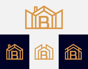 Letter B house building logo. This logo is perfect for home rentals, home sales, real estate, construction, and the like.