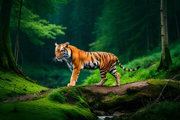 Fototapeta na wymiar tiger in the jungle