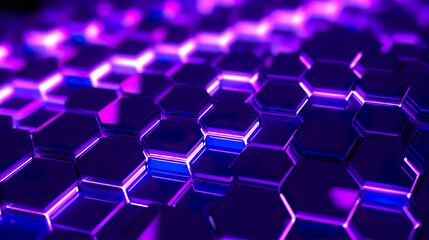 Abstract Purple Geometric Hexagonal 3D Style Background Wallpaper. A.I. Generated. 