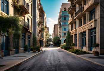 Fototapeta na wymiar the street in a residential building