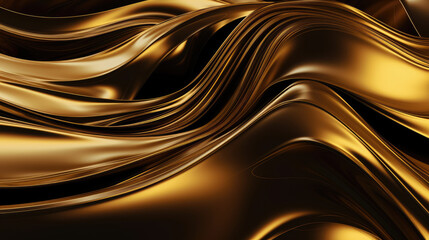Gold abstract background with smooth lines and waves.