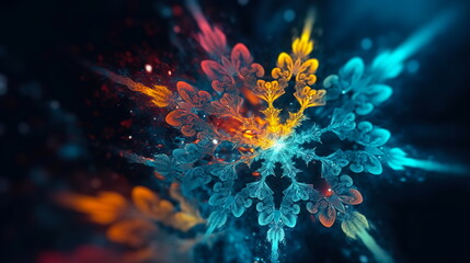 Fototapeta na wymiar Beautiful magical winter background with snowflakes and bokeh for christmas theme.Generative AI