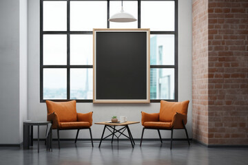 poster Modern home decor mock-up. generative ai, ai.
