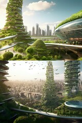 By the year 2050, cities around the world have undergone significant changes in their architectural design and infrastructure. Skyscrapers with vertical gardens, renewable energy dominate the skyline.