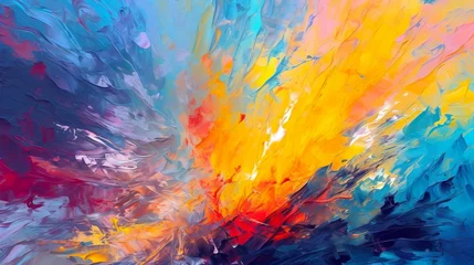 Foto auf Acrylglas Gemixte farben Bright conceptual background with lines, waves and color splash.Generative AI