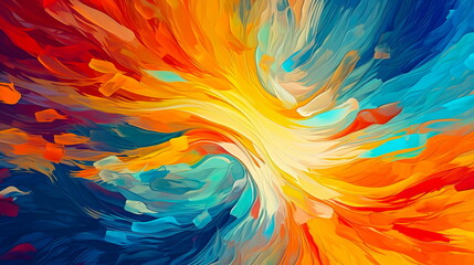 Obraz premium Bright conceptual background with lines, waves and color splash.Generative AI