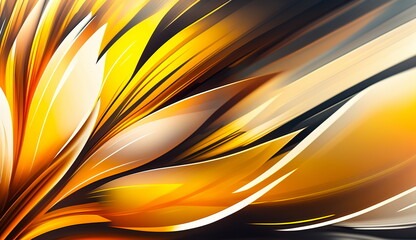 Bright conceptual background with lines, waves and color splash.Generative AI