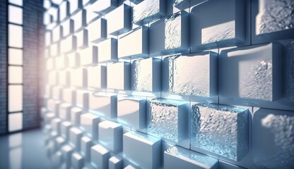Brick glass wall background.Generative AI