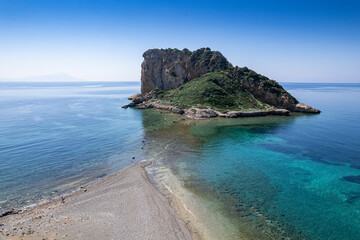 Cifit Castle Island in Seferihisar Doğanbey town, Izmir City - Turkey