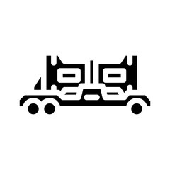 nuclear waste transportation energy glyph icon vector. nuclear waste transportation energy sign. isolated symbol illustration