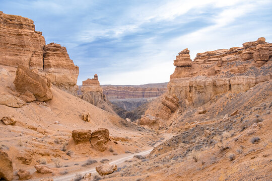 Charyn canyon in the Almaty region of Kazakhstan.Great views of the Grand Canyon