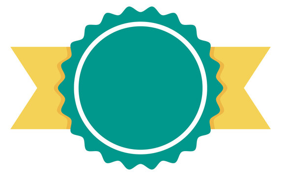 Award rosette template. Color flat round badge