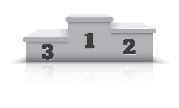 Winner podium. Realistic race competition stand mockup