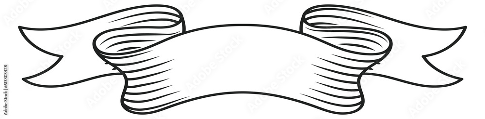 Poster retro ribbon template. banner scroll empty label