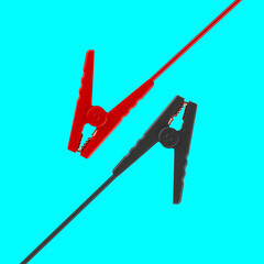 Clamps for electrical terminals, colored background