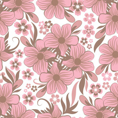 Pink floral seamless pattern svg